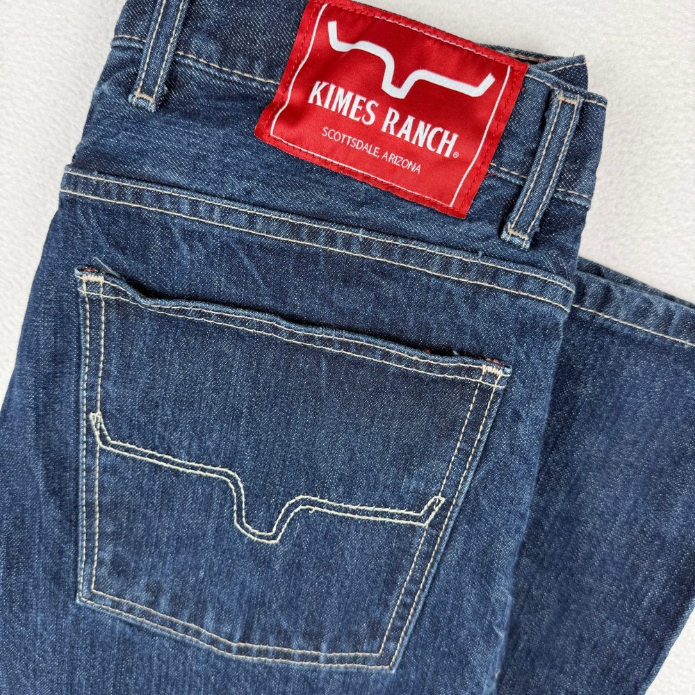 Kimes Ranch James Jeans Mens 33/36 Blue Straight Leg Made in USA Denim